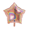 Ballon Étoile Holographique Or Rose 46cm