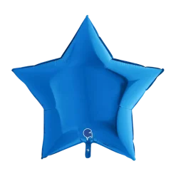 Ballon Étoile Métallique Bleu 91cm