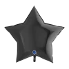 Ballon Étoile Métallique Noir 91cm