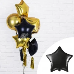 Ballon Étoile métallique Noir 48cm