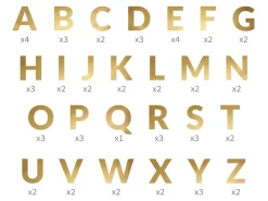 Bannière alphabet dorée 14 cm – kit lettres personnalisables pour anniversaire, mariage et fête