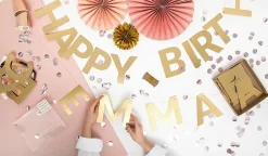 Bannière alphabet dorée 14 cm – kit lettres personnalisables pour anniversaire, mariage et fête