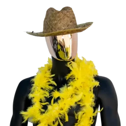 Boa en Plumes Jaune - 180 cm
