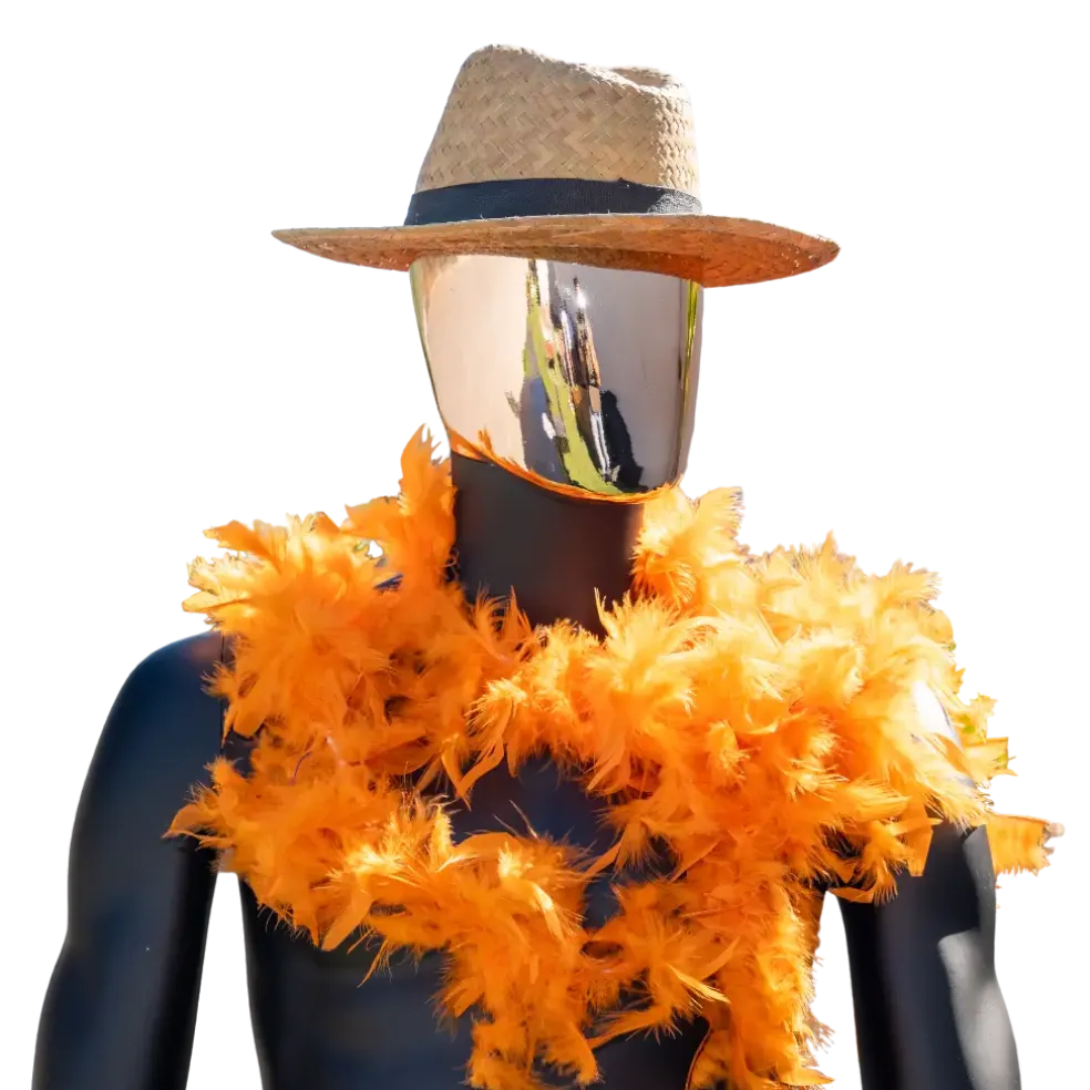 Boa en Plumes Orange - 180 cm