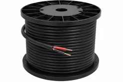Bobine de Câble DMX 100 mètres, 6mm, couleur noir - 2 conducteurs + blindage