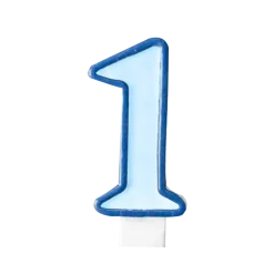 Bougie Anniversaire chiffre 1 bleue