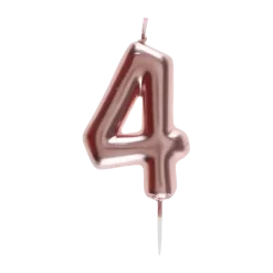 Bougie Anniversaire Chiffre 4 Or rose
