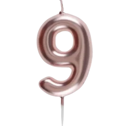 Bougie Anniversaire Chiffre 9 Or rose