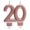 Bougie 20 ans Or rose
