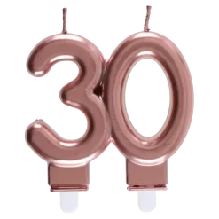 Bougie 30 ans Or rose