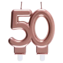 Bougie 50 ans Or rose