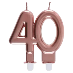 Bougie 40 ans Or rose