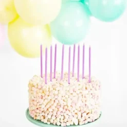 12 bougies anniversaire violet (14cm)