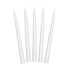 10 Bougies coniques couleur Argent Perle - 24cm