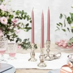 10 Bougies coniques en Or Rose - 24cm