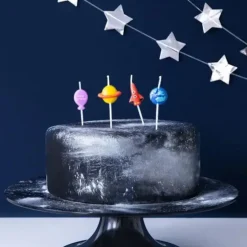 Bougies d'anniversaire "Espace" (lot de 4)