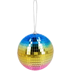 Boule Disco Arc-en-ciel 15 cm – Décoration Fête Disco & Années 80