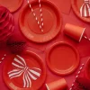 Boule en papier de soie rouge 20 cm – décoration suspendue pour anniversaire, mariage et fête