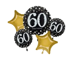Bouquet de 5 ballons Birthday 60 ans