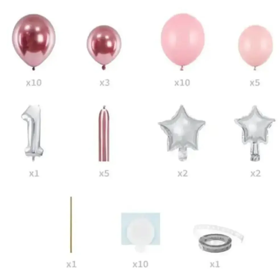 Bouquet de Ballons Géant - Chiffre 1 Rose - 90x140cm