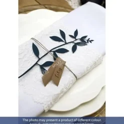 Branche avec décor de feuilles, rose poudré avec étiquettes