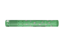 Canon à confettis ballons de football 40 cm – canon à confettis noir et blanc pour fête et événement sportif