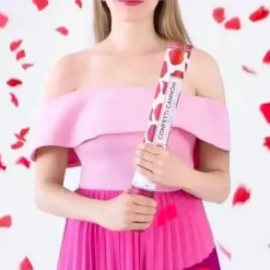 Canon confettis 60cm pétales roses couleur rouge