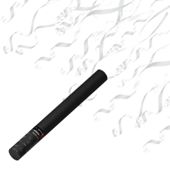CANON À CONFETTIS MANUEL - SERPENTIN BLANC 50 CM - MAGIC FX