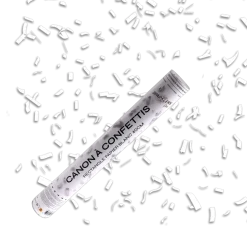 Canons confettis 40cm Blanc