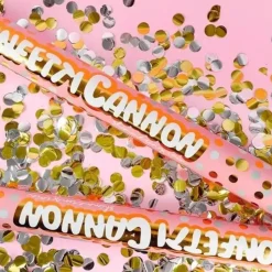 Canons confettis 40cm rond Or & Argent