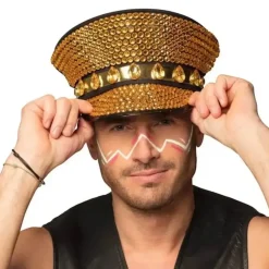 Casquette Dorée à Strass