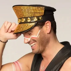 Casquette Dorée à Strass