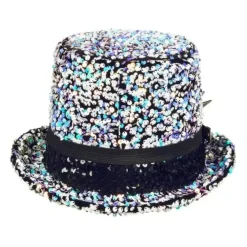 Chapeau Steampunk à strass argenté