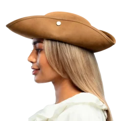 Chapeau tricorn pirate Charles aspect cuir – 58 cm