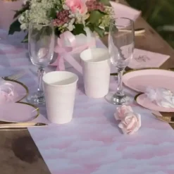 Chemin de Table Baby Girl Nuage Rose 5 mètres