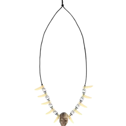 Collier Dent Tête de Mort – Accessoire Déguisement Pirate et Gothique Adulte