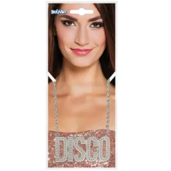Collier Disco Argent – Accessoire Déguisement Années 80