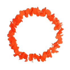 Collier Hawaïen à Fleurs Fluo Neon Orange
