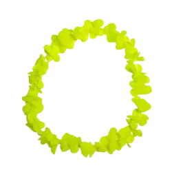Collier Hawaïen à Fleurs Fluo Neon Jaune