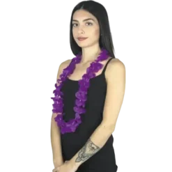 Collier Hawaïen à Fleurs Violet