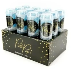 Confettis push pop Bleu