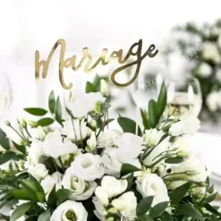 Décoration Gâteau "Mariage", or, 22.5cm
