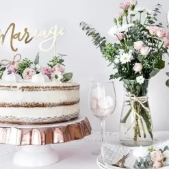 Décoration Gâteau "Mariage", or, 22.5cm