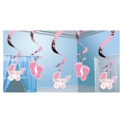 Décoration spirale Baby Girl 61cm (5 pièces)