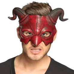 Demi-masque Démon avec cornes