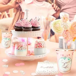 Duo de Confettis de table "Mon petit Bébé" Rose