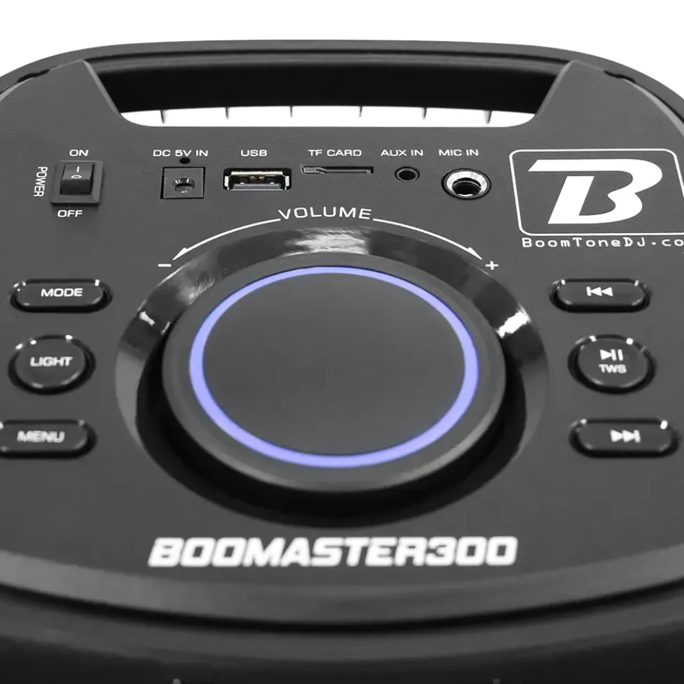 Enceinte portable sur batterie 'BOOMaster 300' – 250W avec Bluetooth, LED