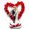 Figurine mariage couple sur coeur rouge