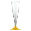 Flûte à champagne 14cl en plastique transp./Or - Lot de 20