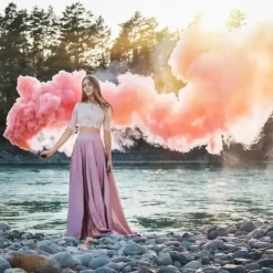 Fumigène à double sorties à main Goupille 45s Bleu